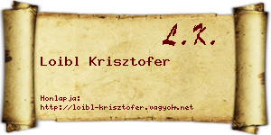 Loibl Krisztofer névjegykártya